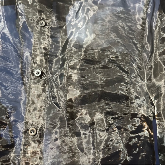 Black Sheer Ruffle Men's Button Down - Picture 6 of 9